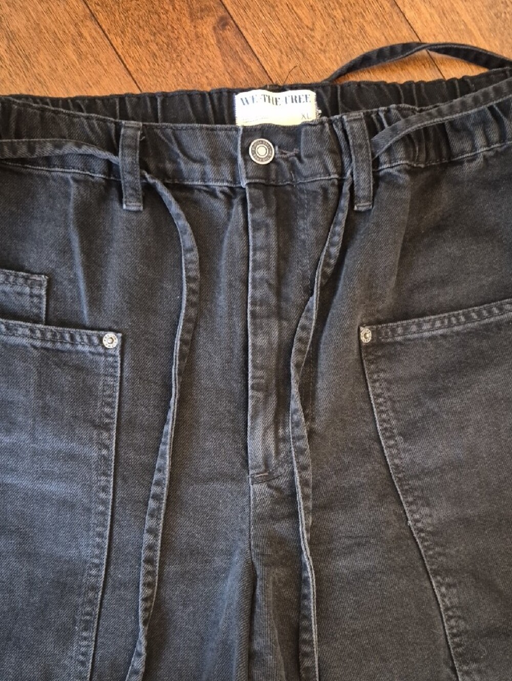 We The Free Washed Black Wide-Leg Utility Pants Size 32 - Picture 3 of 5